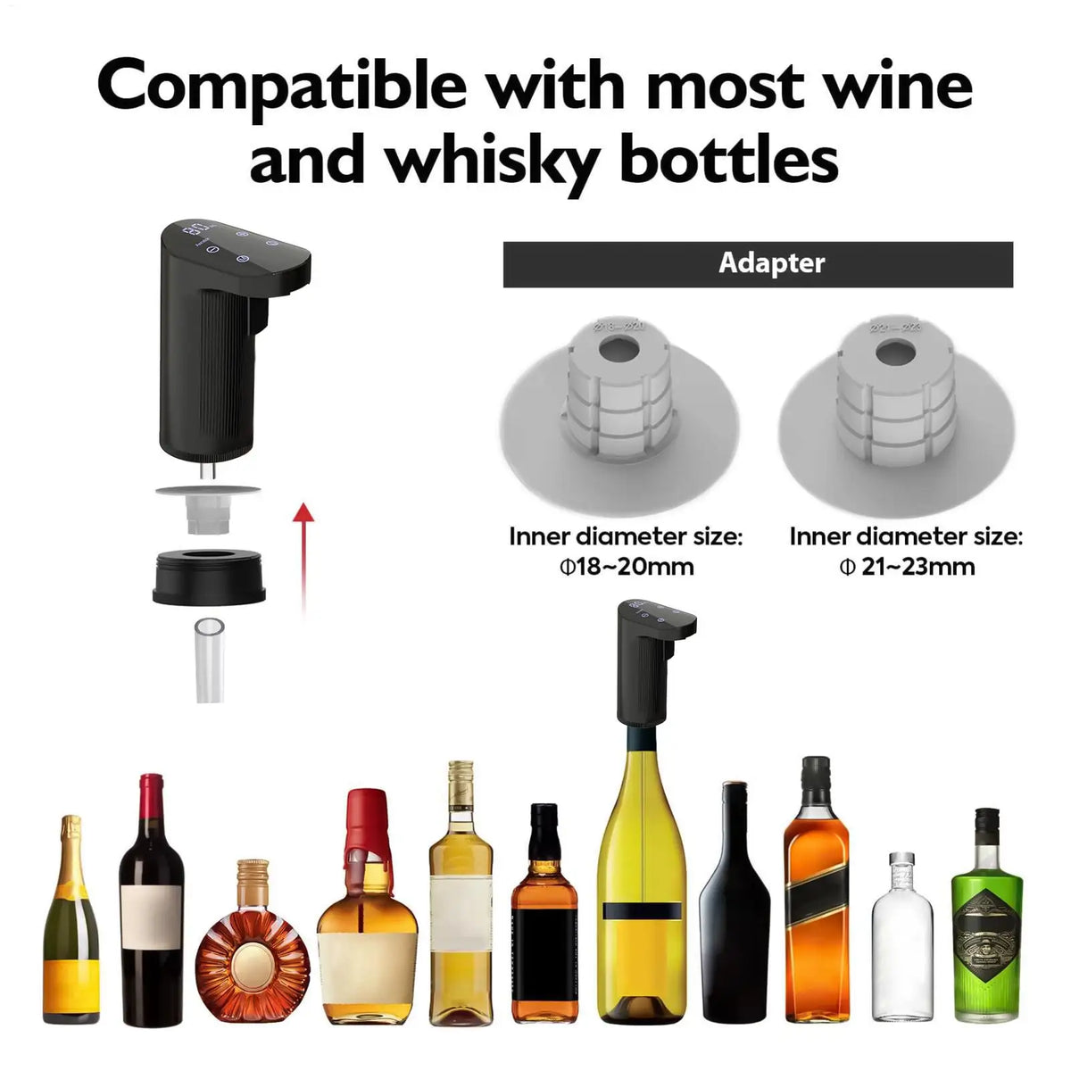 Electric Wine Aerator Dispenser USB Rechargeable Wine Dispenser Whiskey Adjustable Quantity Liquor Wine Pump Wine Accessories