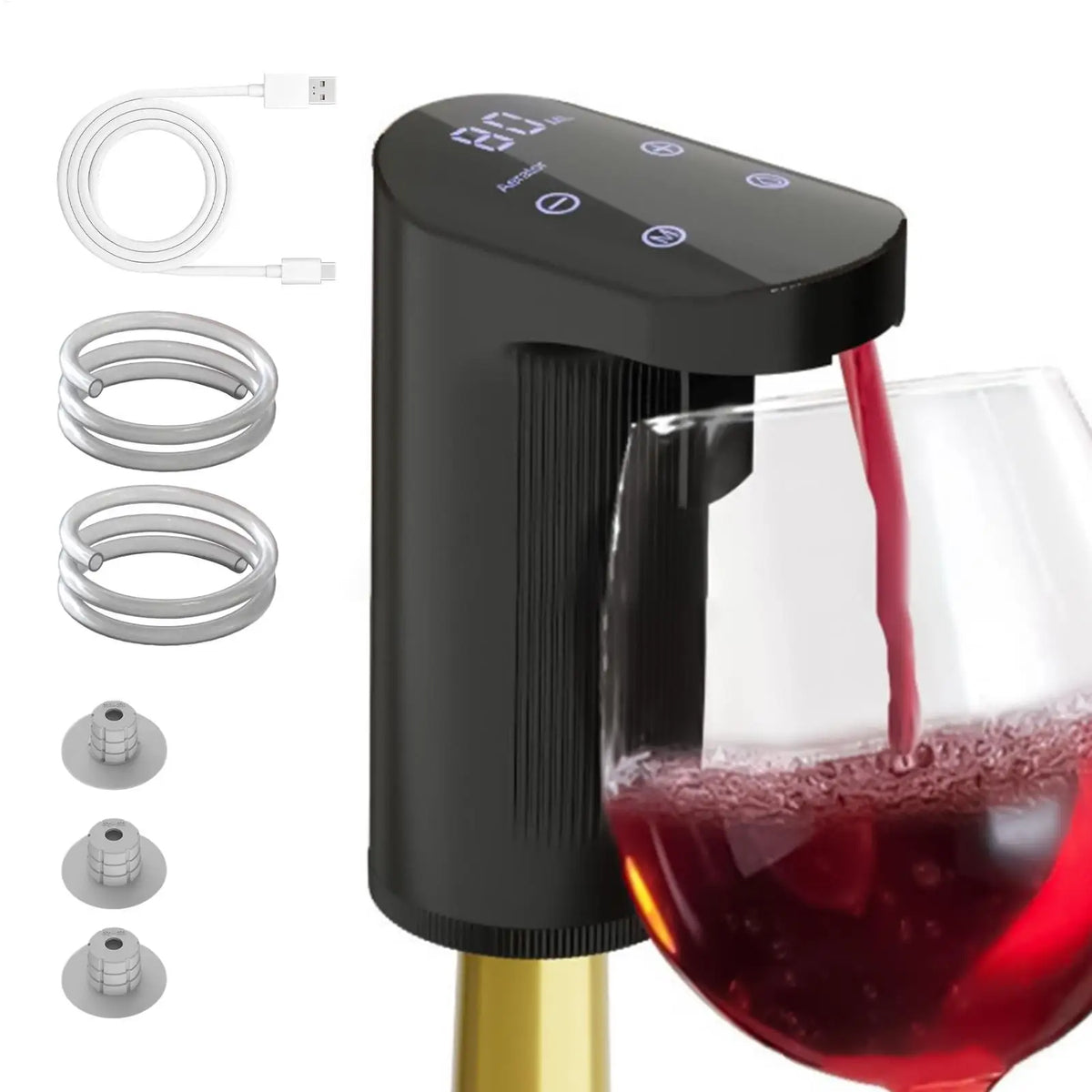 Electric Wine Aerator Dispenser USB Rechargeable Wine Dispenser Whiskey Adjustable Quantity Liquor Wine Pump Wine Accessories