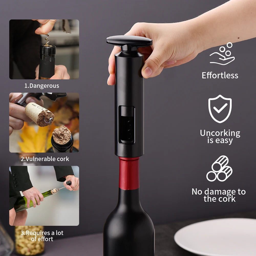 Wine Opener Professional Waiters Corkscrew Wine Bottle Opener with Foil Cutter, Wine Pourer, Wine Stopper & Base For Wine Lover