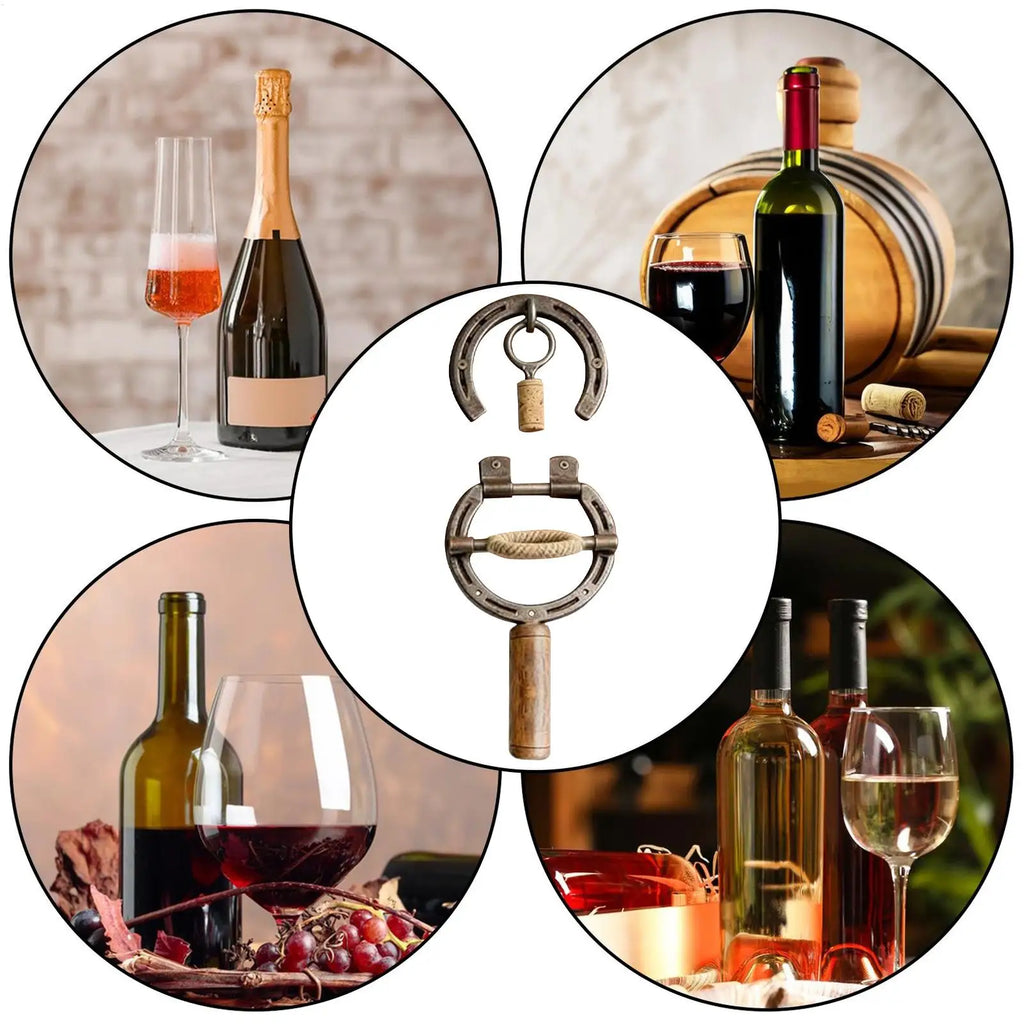 Bottle Opener Horseshoe-Shaped Wall-Mounted Manual Opening Wine Opener for Men Women Seniors Elderly Adults Stocking Stuffer