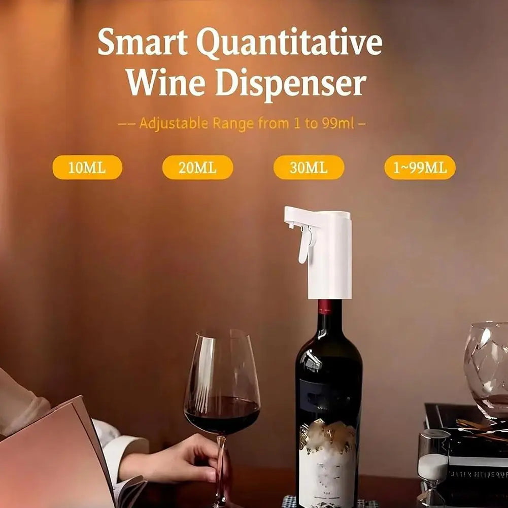 Electric Wine Dispenser with Adjustable Quantity USB Rechargeable Smart Wine Decanter Automatic Liquor Aerator Pump for Bar Home