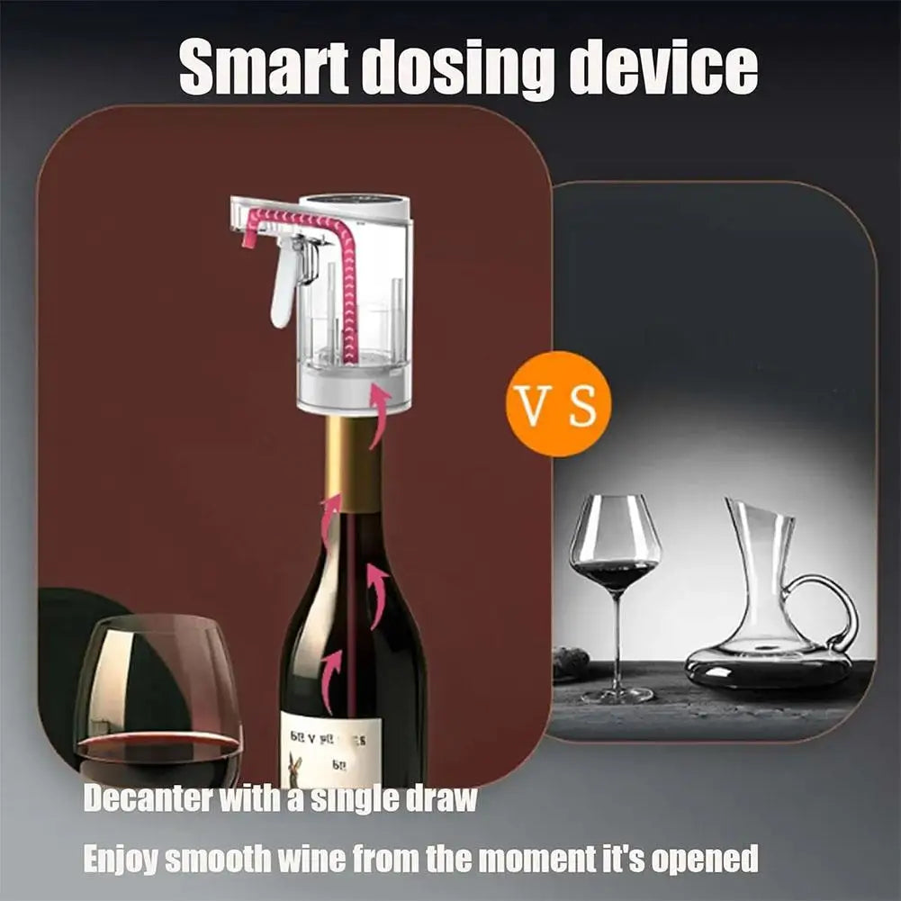 Electric Wine Dispenser with Adjustable Quantity USB Rechargeable Smart Wine Decanter Automatic Liquor Aerator Pump for Bar Home