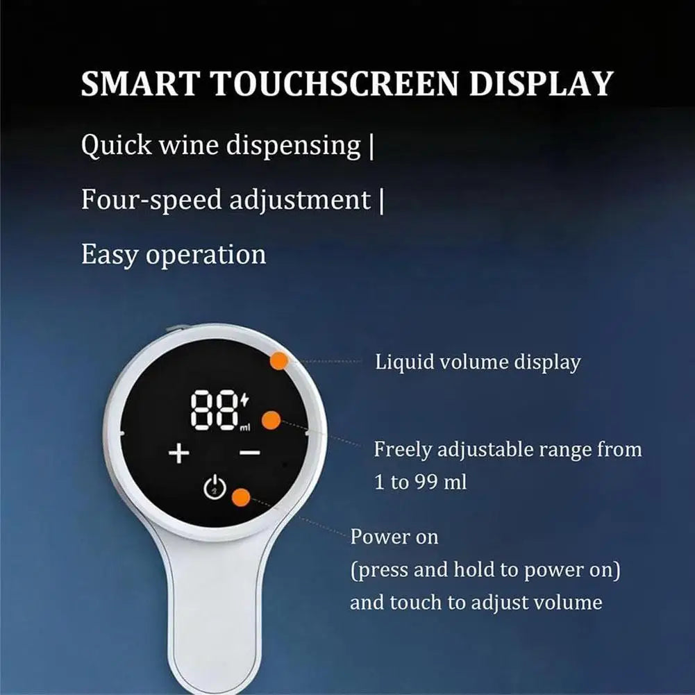 Electric Wine Dispenser with Adjustable Quantity USB Rechargeable Smart Wine Decanter Automatic Liquor Aerator Pump for Bar Home